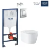 WC Комплект 3в1 включващ тоaлетна чиния BauEdge + структура Grohe и бутон