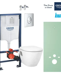 WC Комплект 3в1 включващ тоaлетна чиния + структура Grohe и бутон