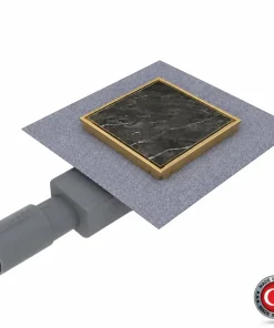 Златен точков сифон за плочка Smart Natura 10x10